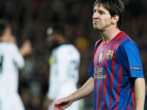 Olha a cara do Messi, após perder o penalti