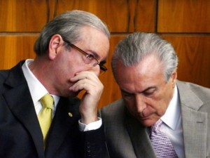 Eduardo Cunha conversa com Michel Temer