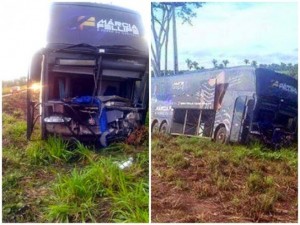Mais um ônibus de banda sobre acidente nas estradas do Brasil